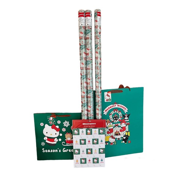 Hello Kitty Holiday Hello Kitty Christmas Green Gift Wrapping Set